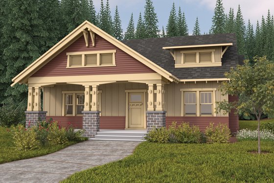 Exterior - Front Elevation 3 for Craftsman House Plan #895-64 - 3 bed, 2.5 bath