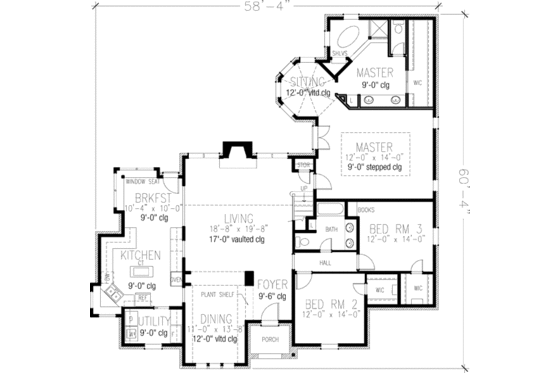 Floor Plan - Main Floor for European House Plan #410-357 - 3 bed, 2.5 bath