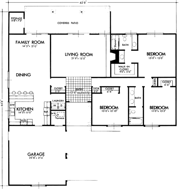 House Plan Design - Adobe / Southwestern Floor Plan - Main Floor Plan #320-1352