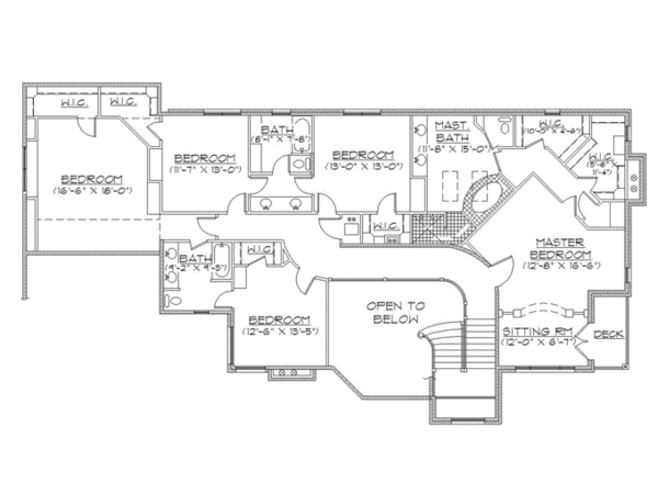 House Design - Traditional Floor Plan - Upper Floor Plan #945-136