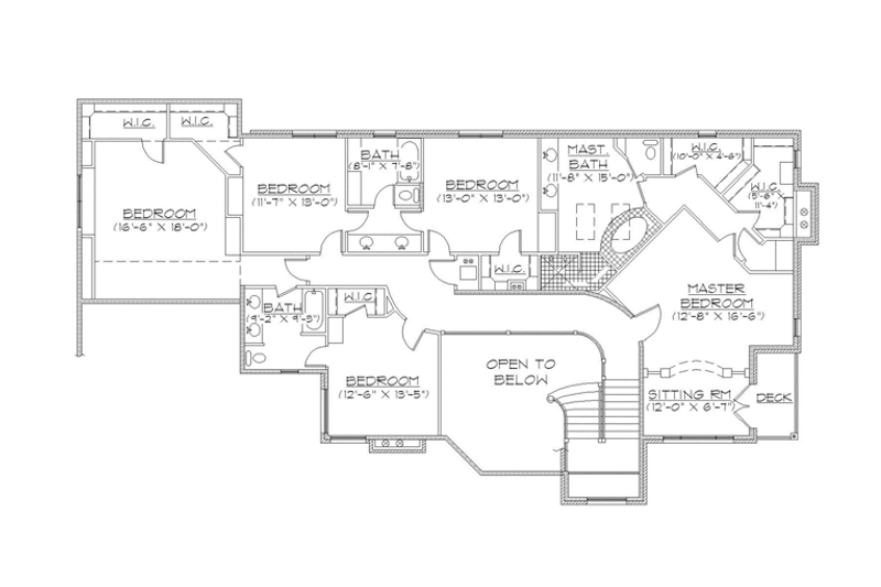 Dream House Plan - Floor Plan - Upper Floor for Traditional House Plan #945-136 - 6 bed, 4 bath