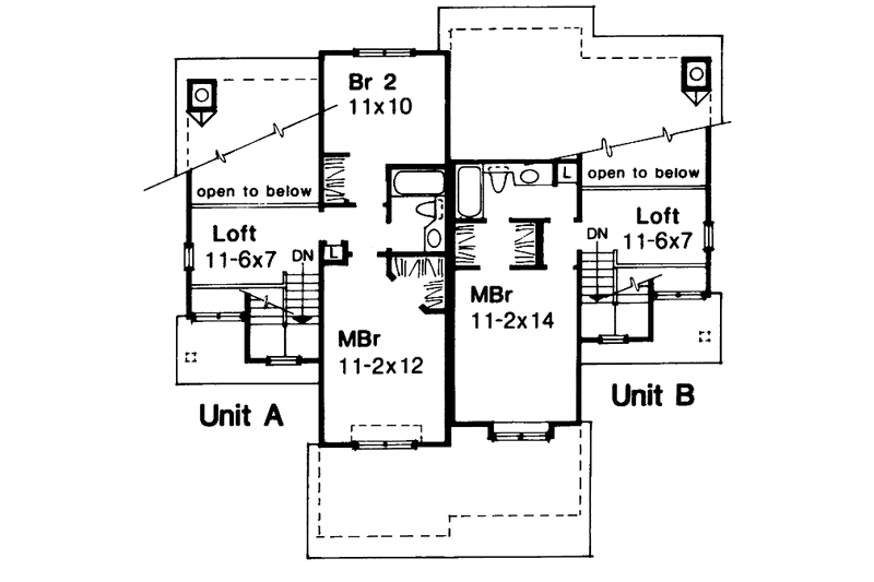 Home Plan - Floor Plan - Upper Floor for Prairie House Plan #320-1149 - 1 bed, 1.5 bath