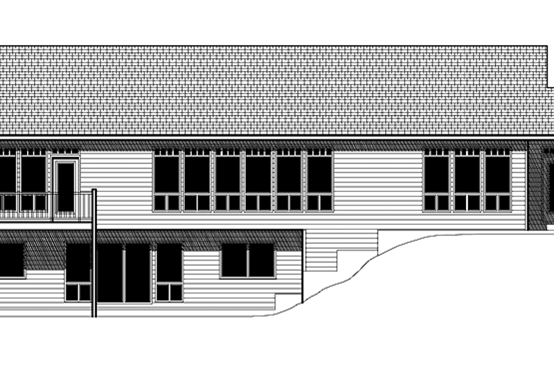 Home Plan - Exterior - Rear Elevation for Ranch House Plan #943-6 - 5 bed, 3 bath