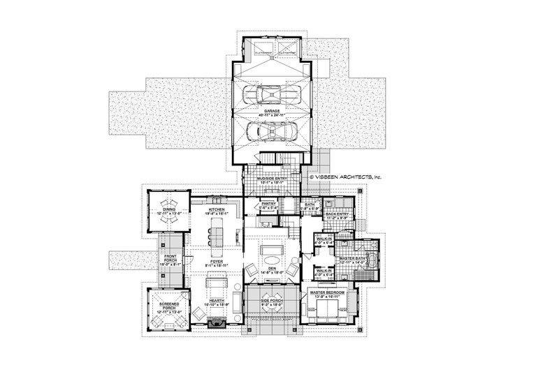 Architectural House Design - Floor Plan - Main Floor for Farmhouse House Plan #928-359 - 3 bed, 3.5 bath