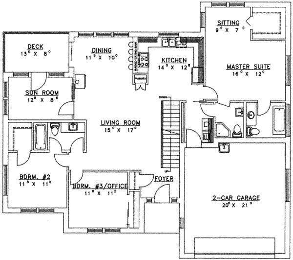 House Design - Traditional Floor Plan - Main Floor Plan #117-169