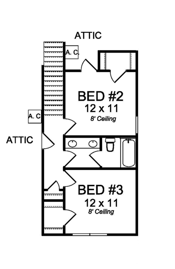 House Plan Design - Country Floor Plan - Upper Floor Plan #513-2165