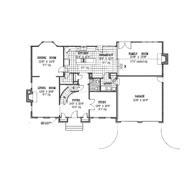 House Plan Design - Classical Floor Plan - Main Floor Plan #953-34