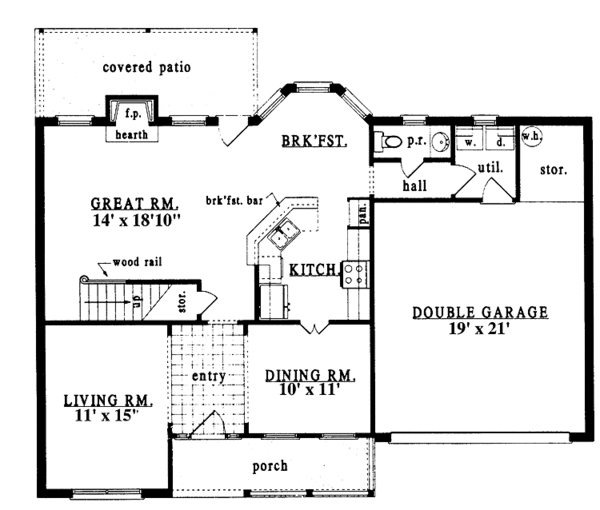 House Design - Country Floor Plan - Main Floor Plan #42-594