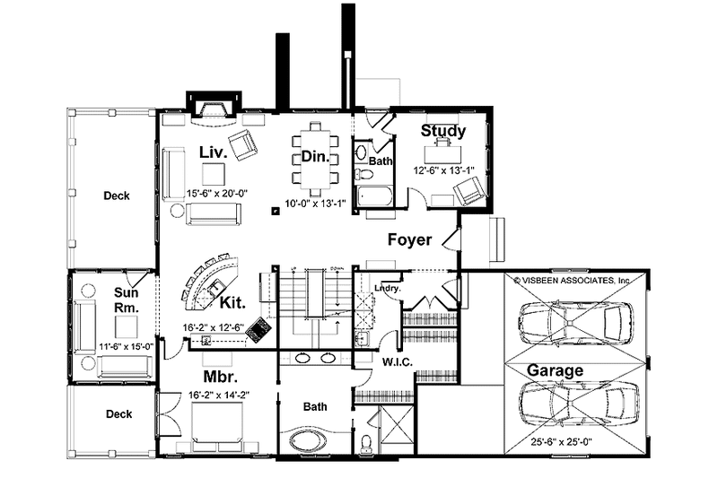 Home Plan - Floor Plan - Main Floor for Colonial House Plan #928-74 - 4 bed, 4 bath