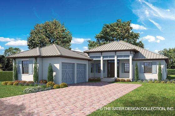 Exterior - Front Elevation 3 for Ranch House Plan #930-465 - 3 bed, 3.5 bath