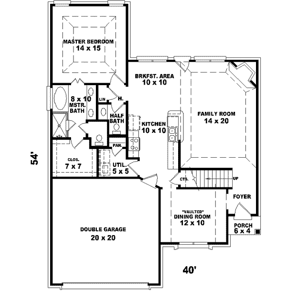 Colonial Floor Plan - Main Floor Plan #81-698