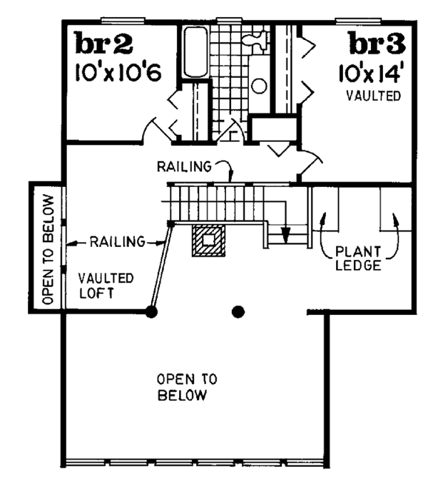 House Design - Cabin Floor Plan - Upper Floor Plan #47-927