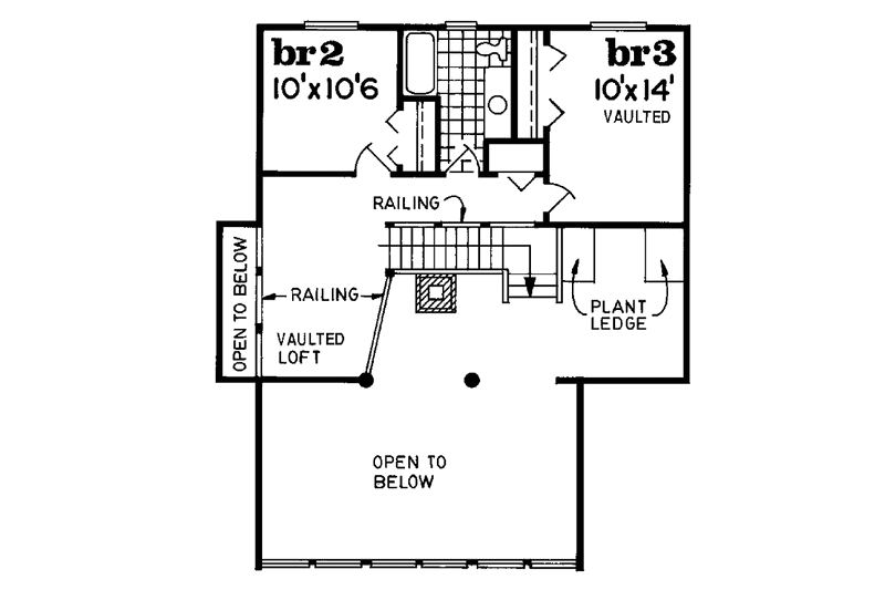 Dream House Plan - Floor Plan - Upper Floor for Cabin House Plan #47-927 - 3 bed, 2.5 bath