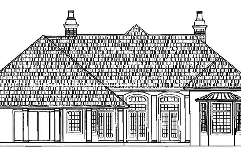 Home Plan - Exterior - Rear Elevation 1 for European House Plan #930-296 - 3 bed, 2 bath