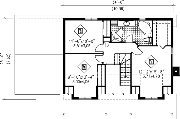 Victorian Floor Plan - Upper Floor Plan #25-263