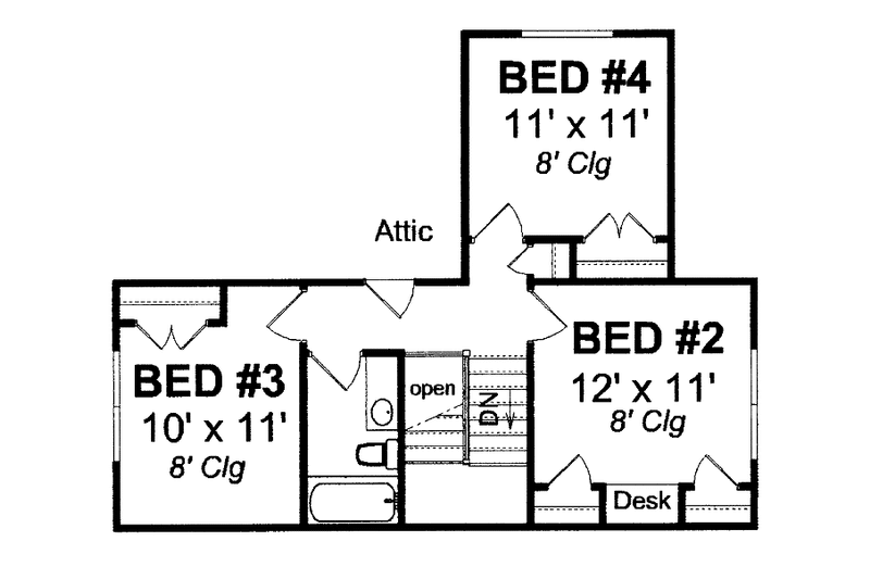 Home Plan - Floor Plan - Upper Floor for Traditional House Plan #513-2107 - 4 bed, 2.5 bath