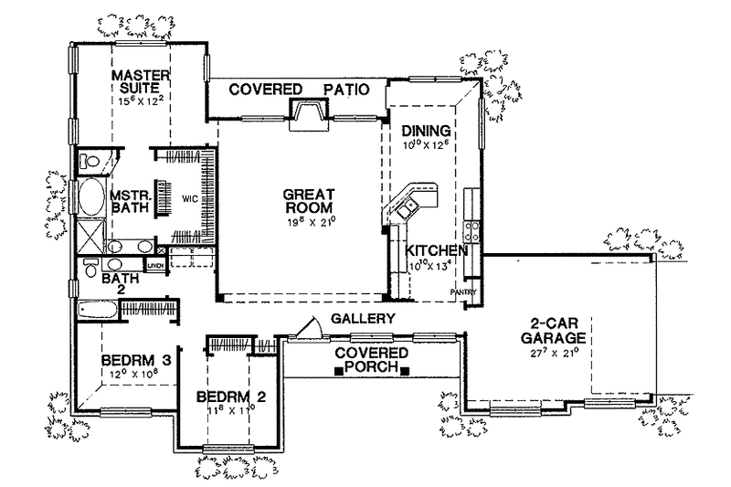 Home Plan - Floor Plan - Main Floor for Country House Plan #472-270 - 3 bed, 2 bath