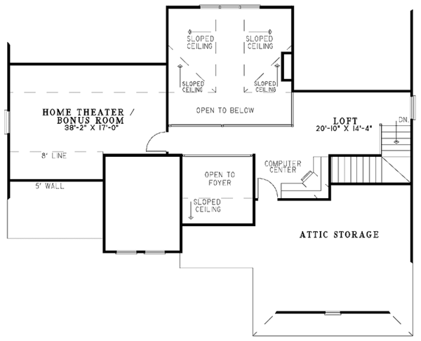 Dream House Plan - Mediterranean Floor Plan - Upper Floor Plan #17-2923