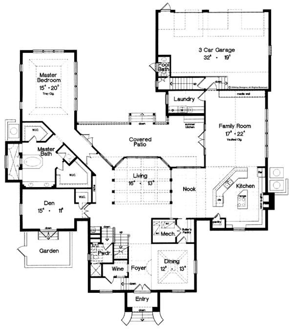 House Design - Country Floor Plan - Main Floor Plan #417-547