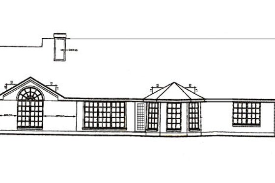 Exterior - Rear Elevation for Southern House Plan #42-213 - 3 bed, 2 bath