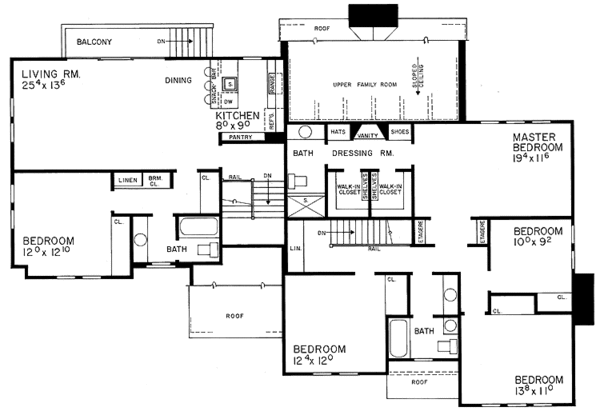 Architectural House Design - Tudor Floor Plan - Upper Floor Plan #72-726
