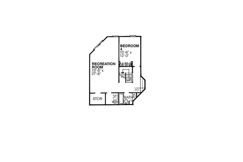 Home Plan - Floor Plan - Lower Floor for Country House Plan #320-1191 - 4 bed, 3.5 bath