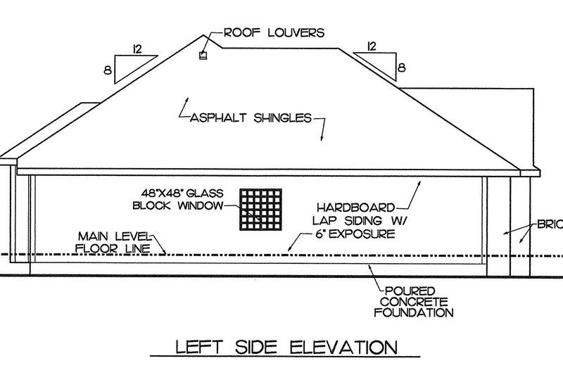 House Blueprint - Exterior - Other Elevation for European House Plan #20-2151 - 3 bed, 2 bath