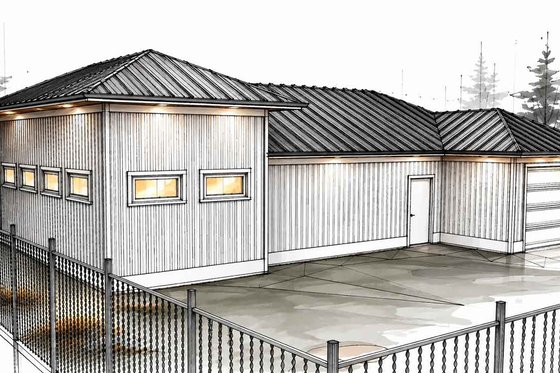 Exterior - Other Elevation 2 for Farmhouse House Plan #1101-74, 0 bath