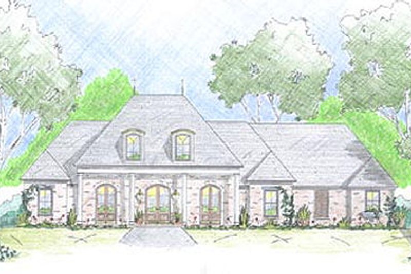 Architectural House Design - Mediterranean Exterior - Front Elevation Plan #36-463