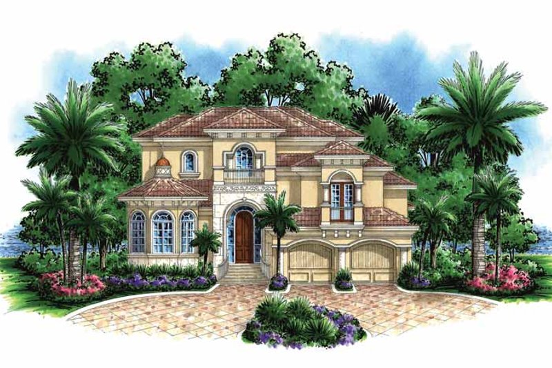 Home Plan - Mediterranean Exterior - Front Elevation Plan #1017-132
