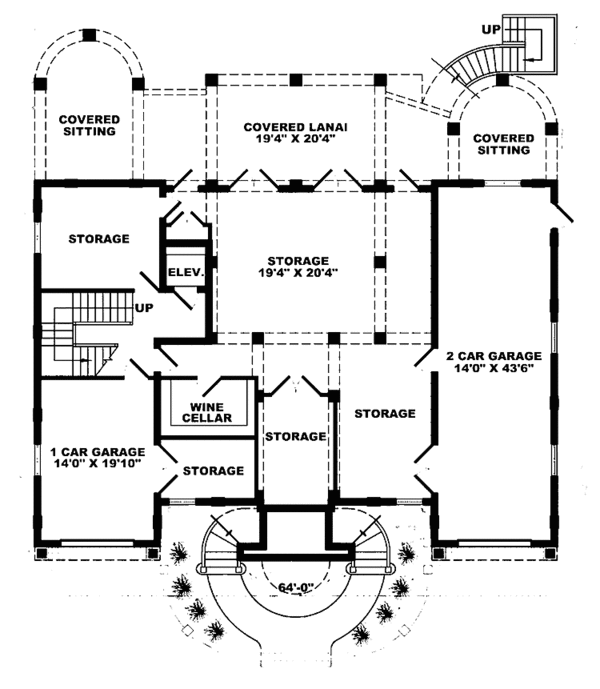 Dream House Plan - Mediterranean Floor Plan - Lower Floor Plan #1017-98