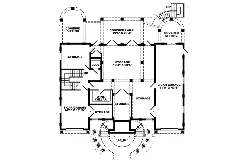 Home Plan - Floor Plan - Lower Floor for Mediterranean House Plan #1017-98 - 4 bed, 5 bath