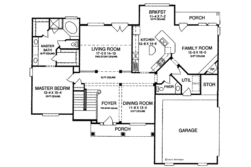 Dream House Plan - Floor Plan - Main Floor for Country House Plan #952-40 - 4 bed, 2.5 bath