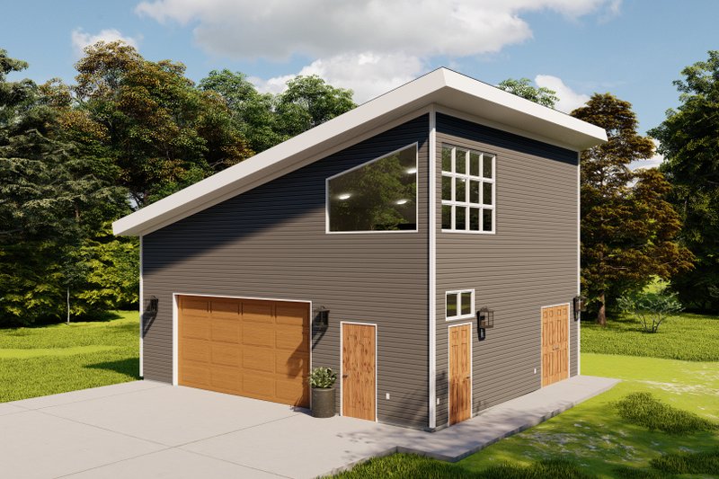House Blueprint - Exterior - Front Elevation 3 for Modern House Plan #1060-149, 0 bath