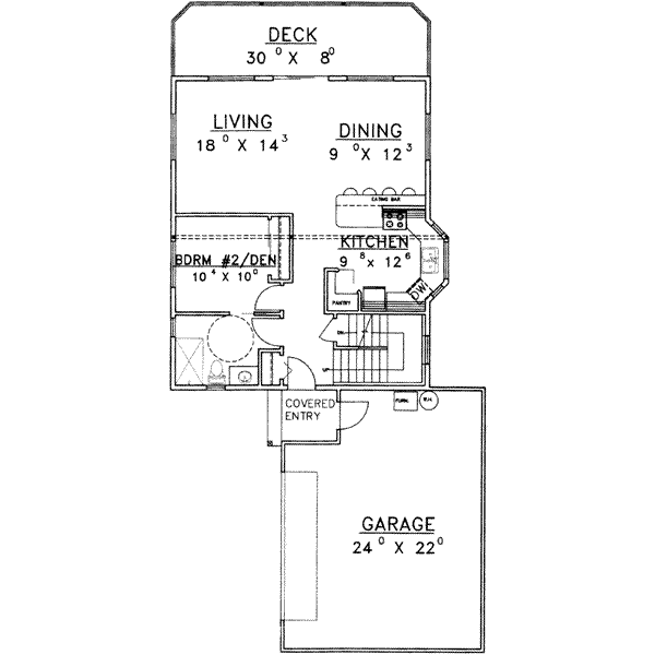 Home Plan - Modern Floor Plan - Main Floor Plan #117-284