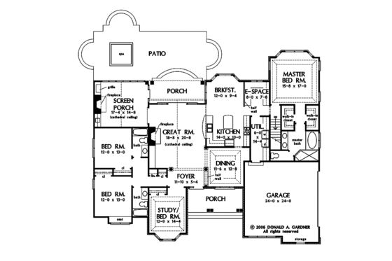 Floor Plan - Main Floor for Country House Plan #929-873 - 4 bed, 3 bath