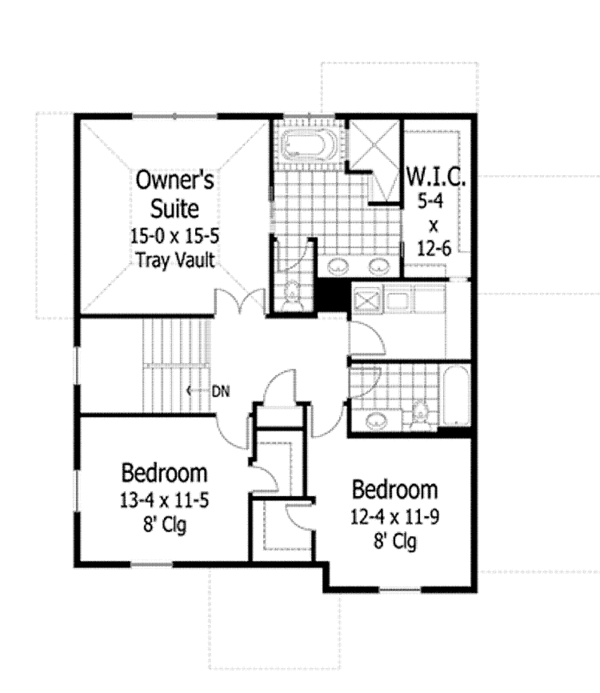 Dream House Plan - Traditional Floor Plan - Upper Floor Plan #51-1093