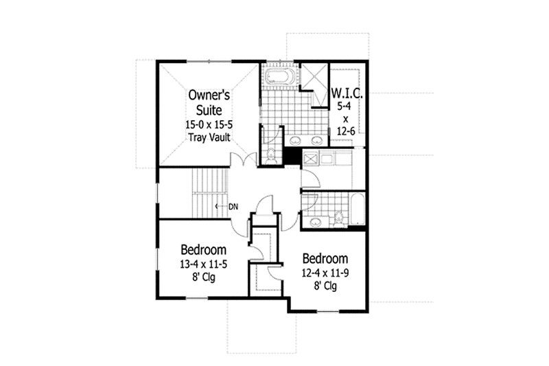 Dream House Plan - Floor Plan - Upper Floor for Traditional House Plan #51-1093 - 3 bed, 2.5 bath