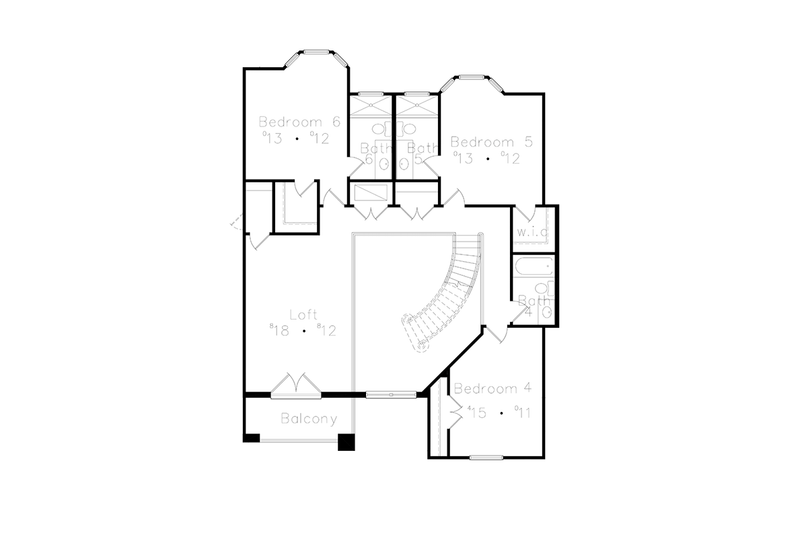 Home Plan - Floor Plan - Upper Floor for European House Plan #417-813 - 5 bed, 6.5 bath