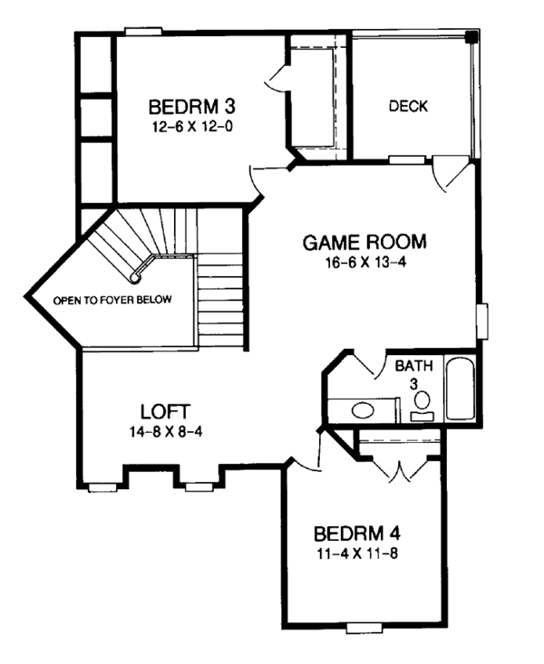Dream House Plan - Traditional Floor Plan - Upper Floor Plan #952-50