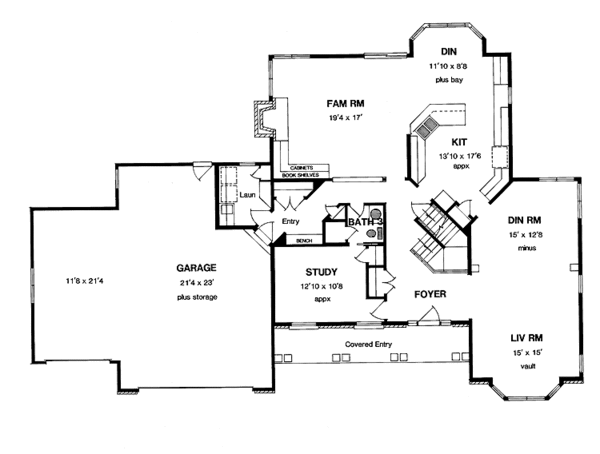 House Plan Design - Country Floor Plan - Main Floor Plan #316-137