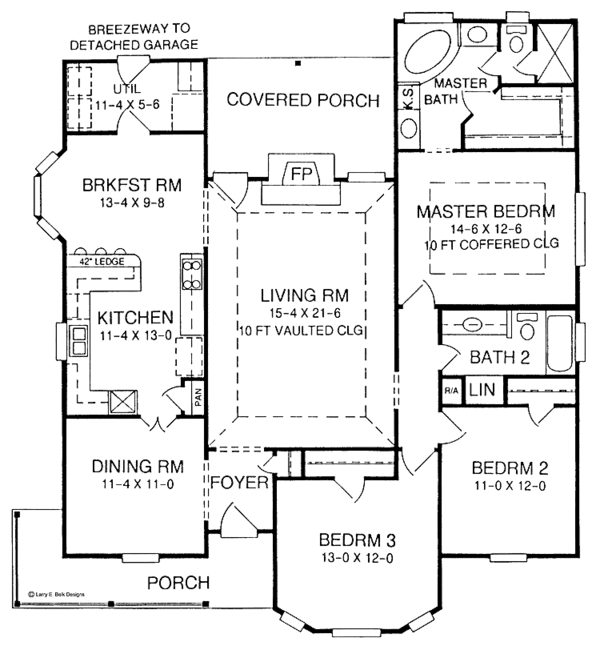 Architectural House Design - Ranch Floor Plan - Main Floor Plan #952-157