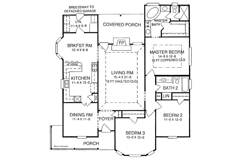 Dream House Plan - Floor Plan - Main Floor for Ranch House Plan #952-157 - 3 bed, 2 bath