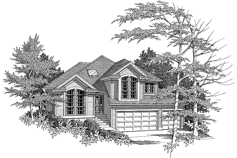 House Blueprint - Contemporary Exterior - Front Elevation Plan #48-744