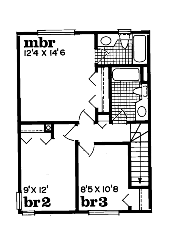 House Plan Design - Craftsman Floor Plan - Upper Floor Plan #47-701