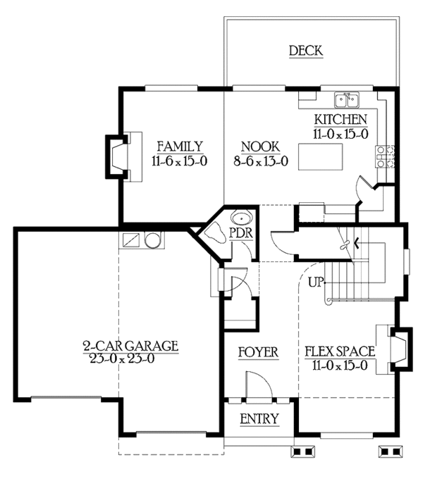 Home Plan - Craftsman Floor Plan - Main Floor Plan #132-290
