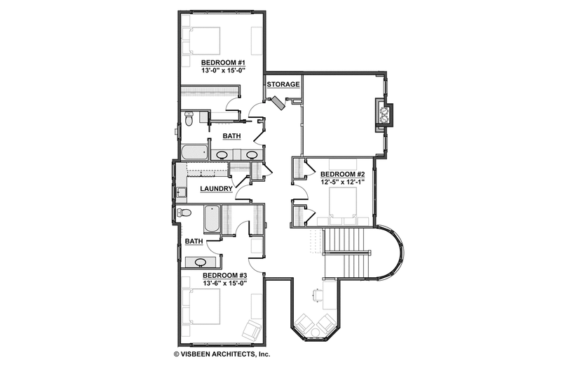 Architectural House Design - Floor Plan - Upper Floor for Traditional House Plan #928-271 - 4 bed, 3.5 bath