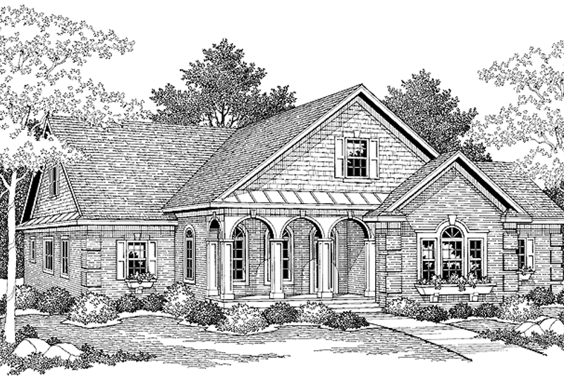 Architectural House Design - Exterior - Front Elevation 3 for Colonial House Plan #51-1045 - 3 bed, 2 bath