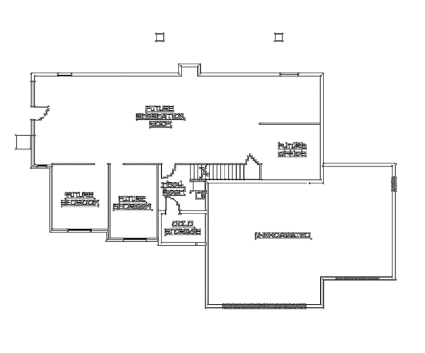 House Design - Traditional Floor Plan - Lower Floor Plan #945-92