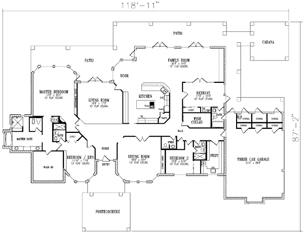 Dream House Plan - Ranch Floor Plan - Main Floor Plan #1-907